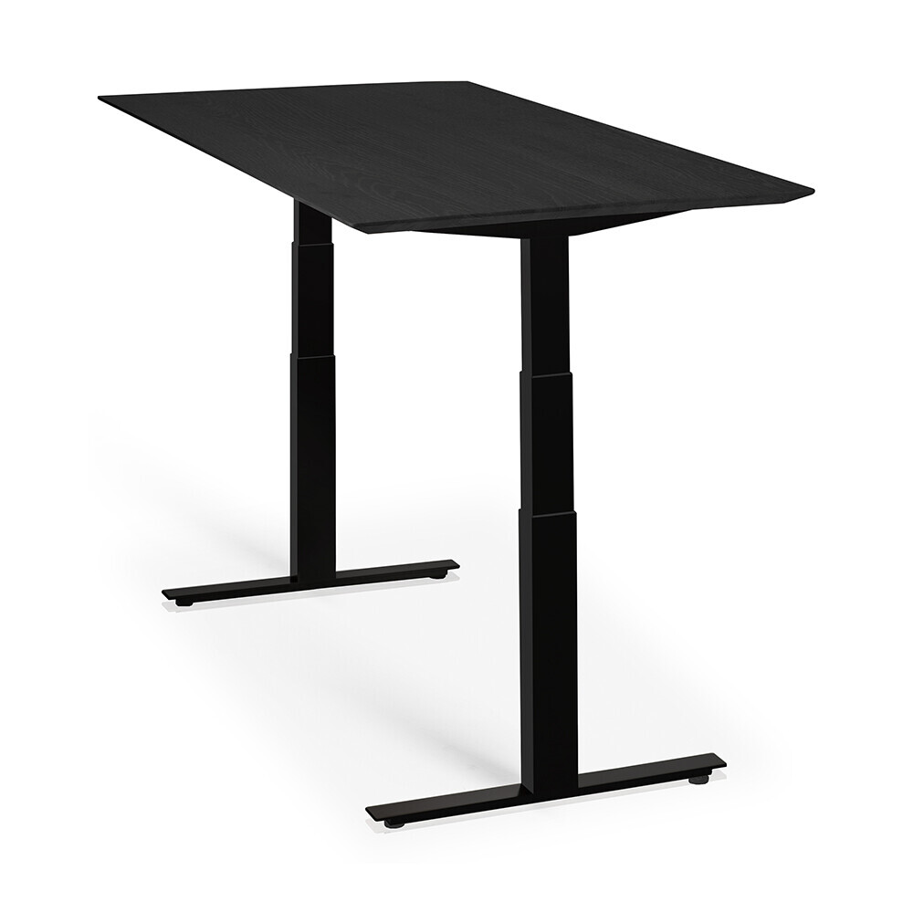 Plateau En Chene Noir Pour Le Bureau Ajustable Bok 200 X 90 Cm