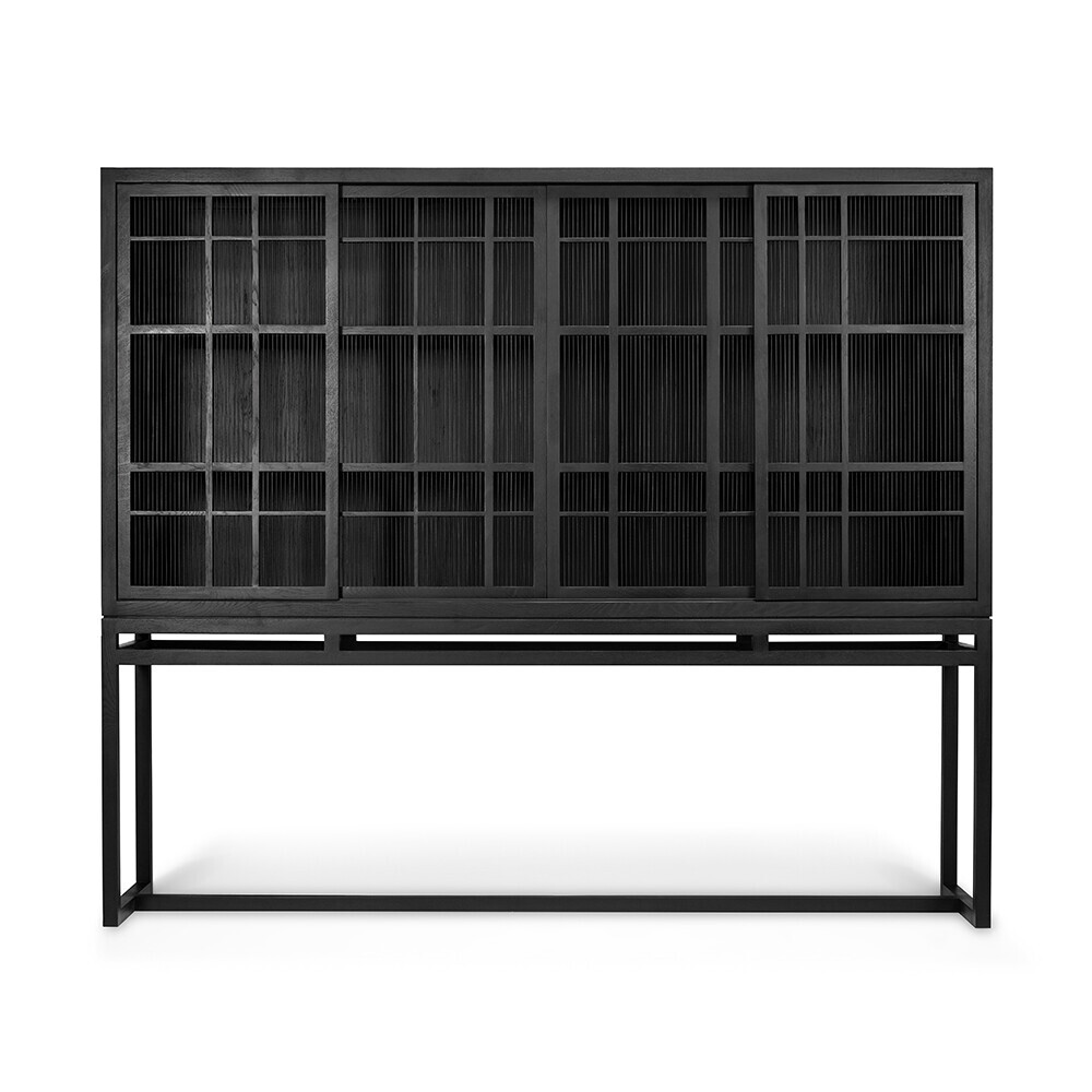 Oak Burung Black Storage Cupboard 201 Cm